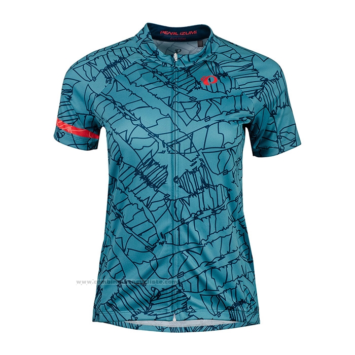 2022 Maillot Cyclisme Femme Pearl Izumi Azur Manches Courtes et Cuissard